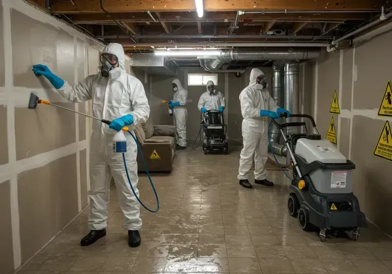 Basement Moisture Removal and Structural Drying process in Carolina Shores, NC